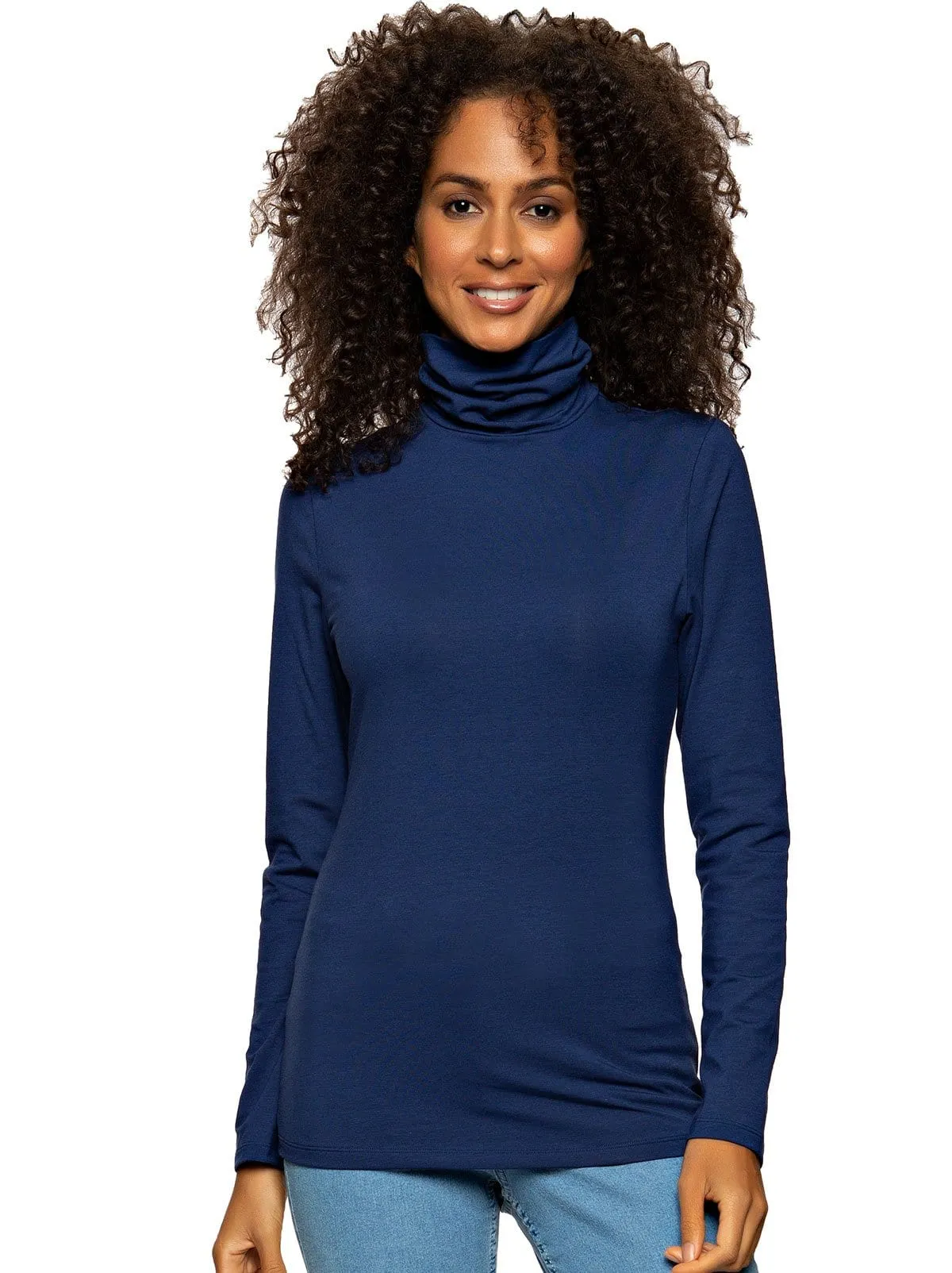 Long Sleeve Cotton Modal Turtleneck