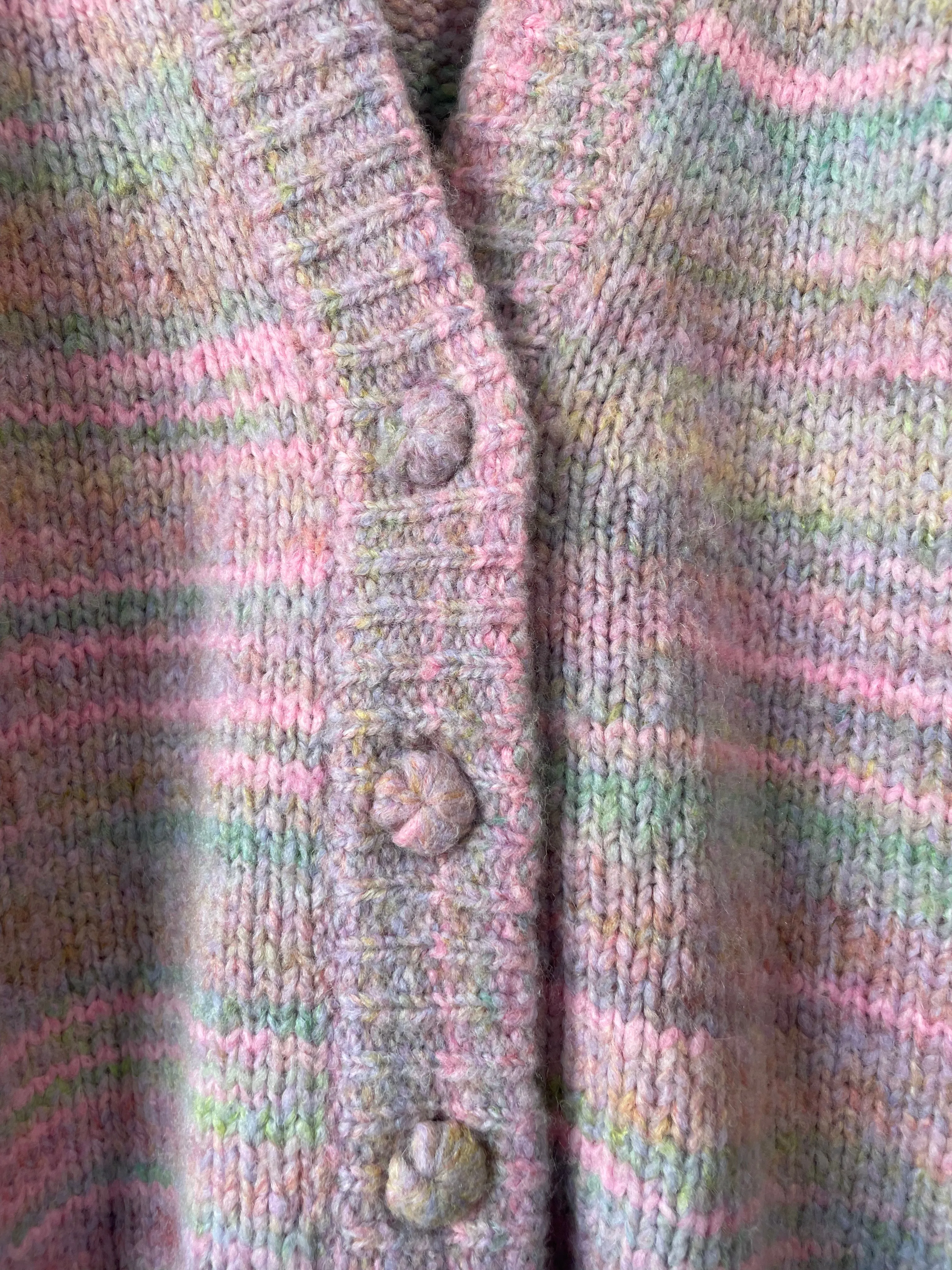 Love Shack Fancy Pink Knit Striped Cardigan