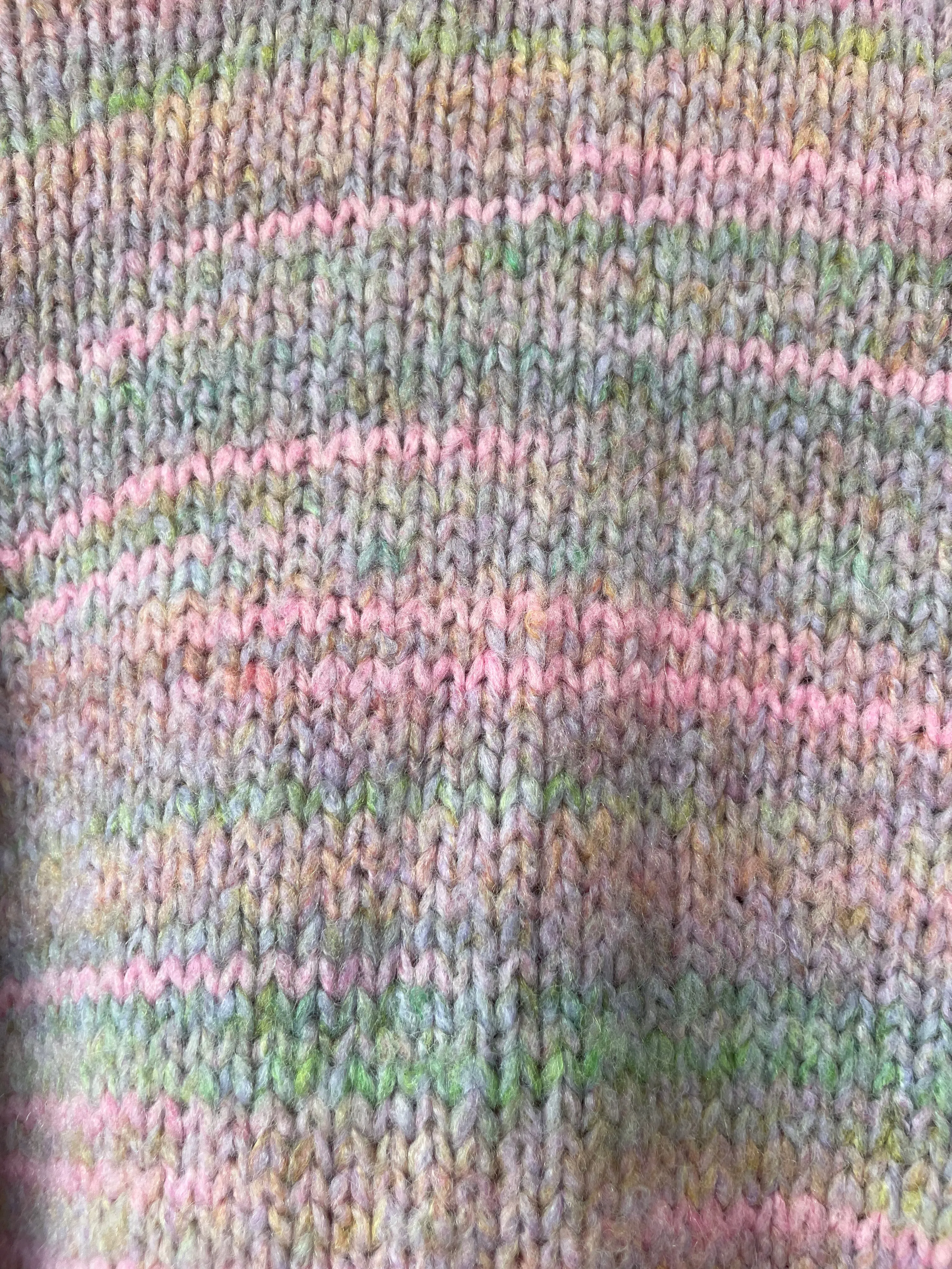 Love Shack Fancy Pink Knit Striped Cardigan