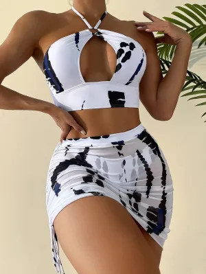 Low Waist Bikini Trend 2023Low Waist Bikini  Women Swimsuit Three-piece Suit with Buttock Drawcord Ins Net Red Clothing Wholesale YC14