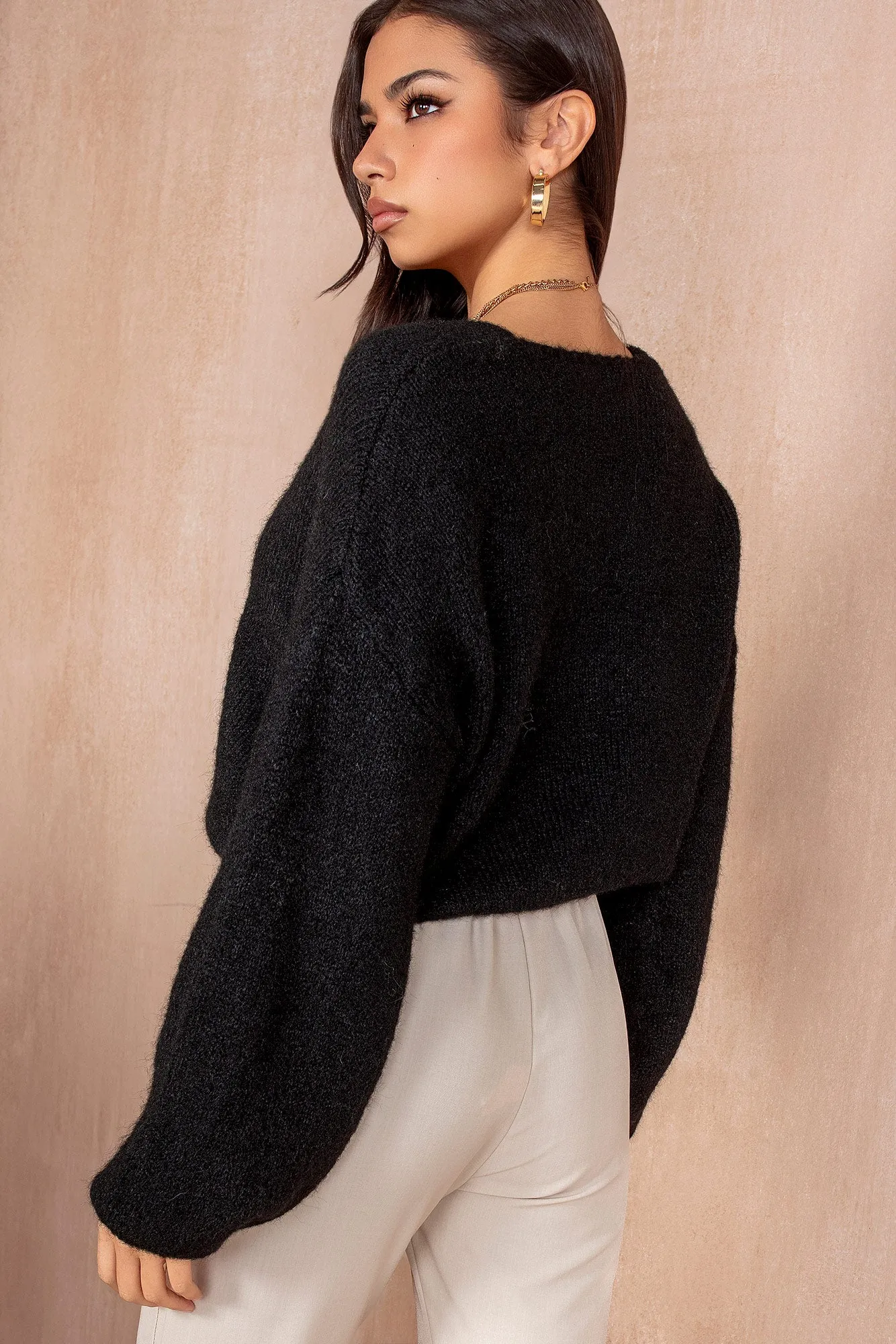 Lucille Black Soft Knit Jumper