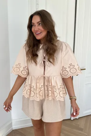 LulaIC Top - Beige Broderi