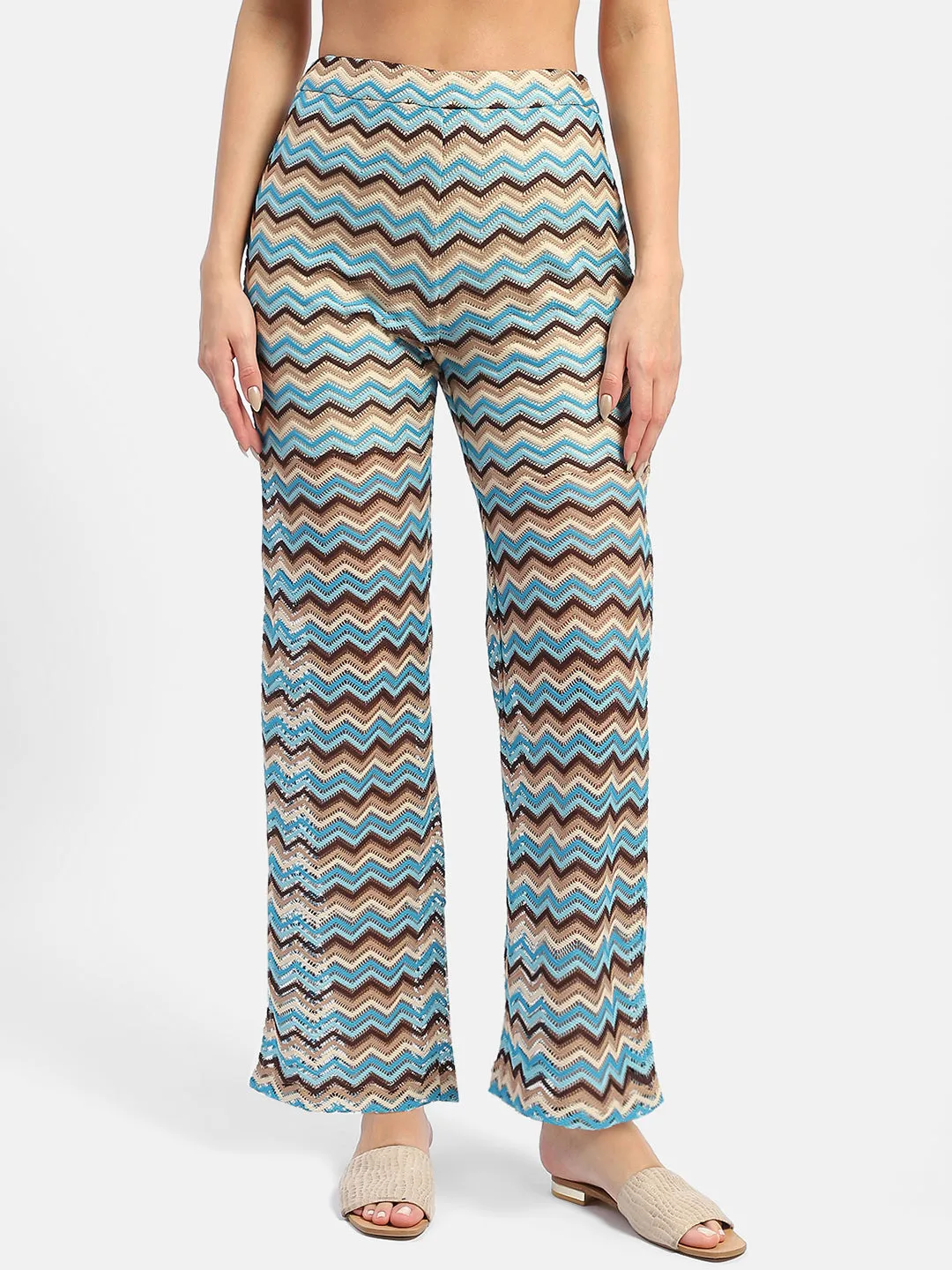 Madame Geometric Print Blue Trouser