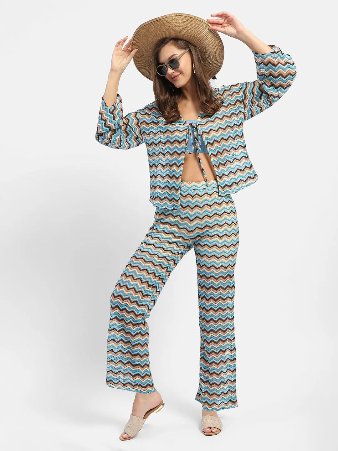 Madame Geometric Print Blue Trouser
