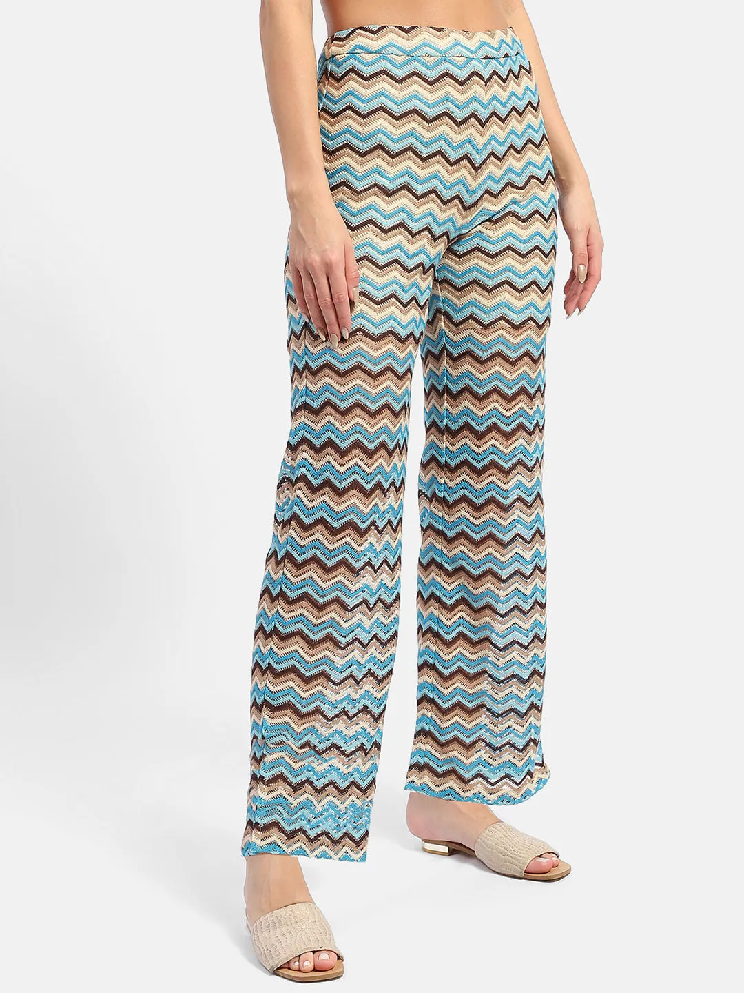 Madame Geometric Print Blue Trouser
