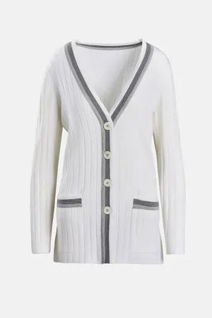 MAGISTRO RIBBED WOOL-BLEND CARDIGAN