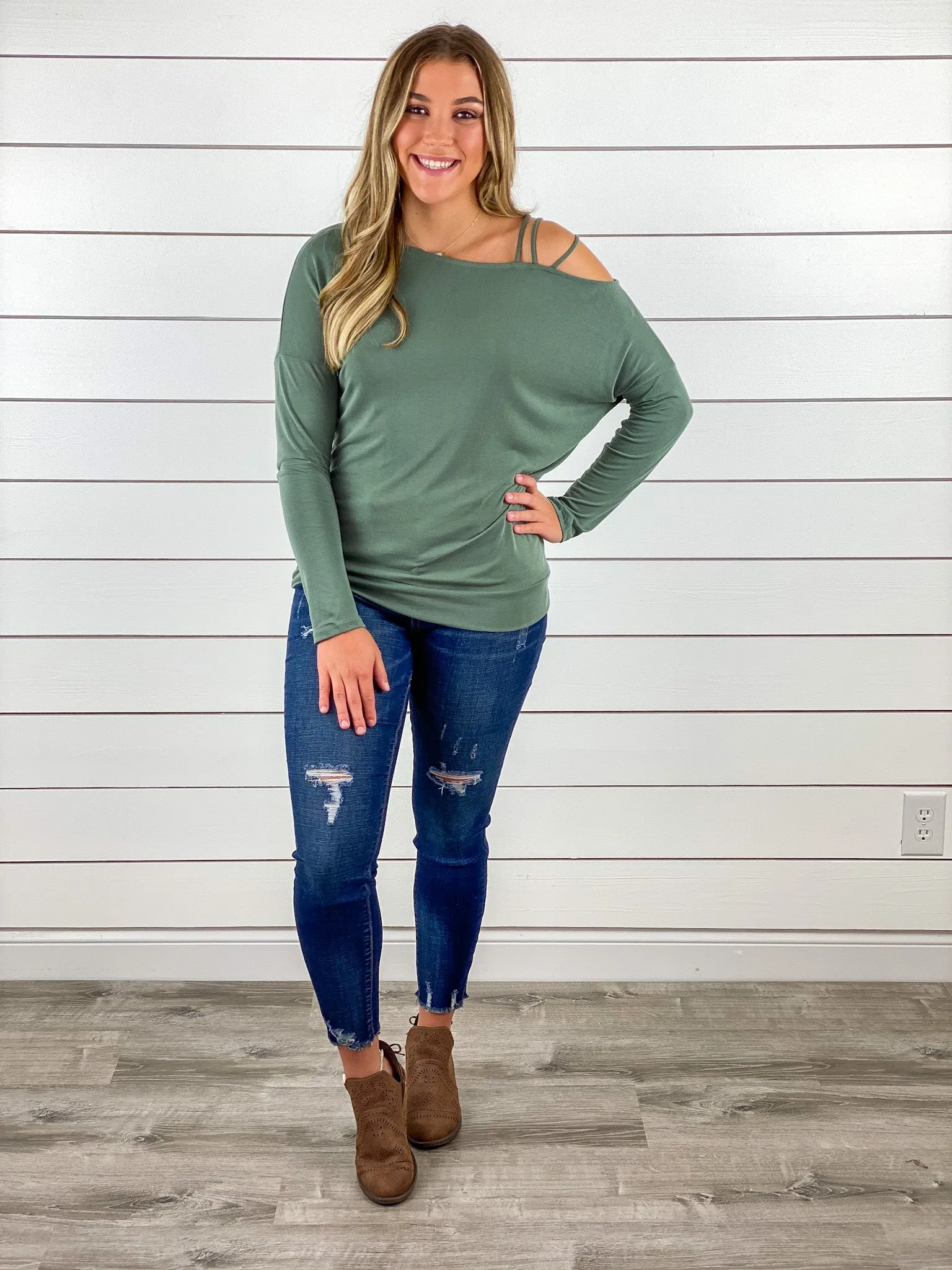 Make a Move Long Sleeve Top - Olive