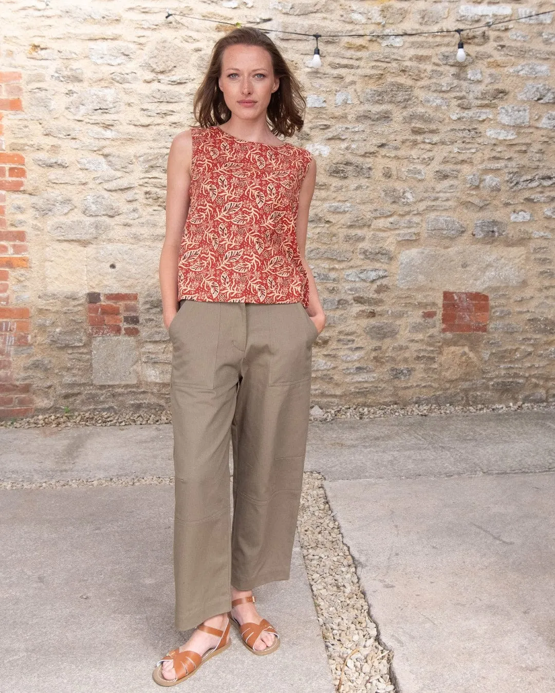 Margate Organic Cotton Relaxed Trousers | Olive