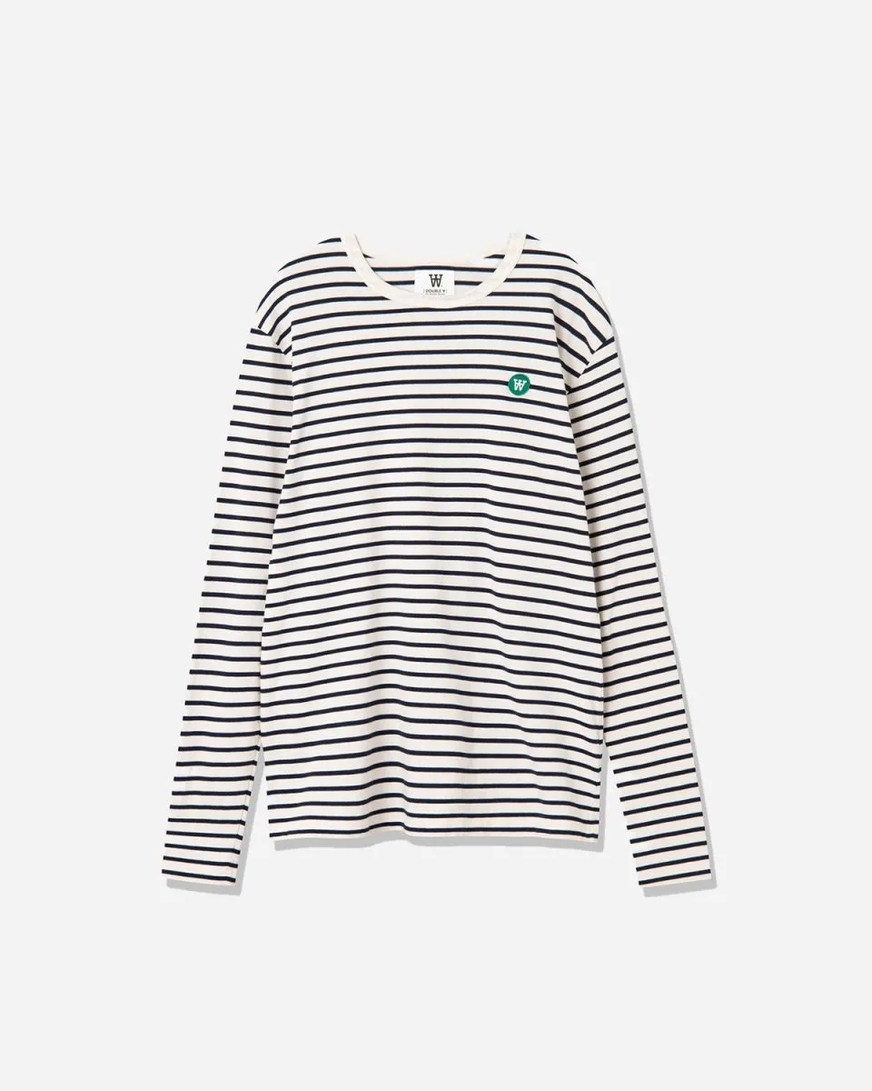 Mel stripe long sleeve - Off White/ Navy