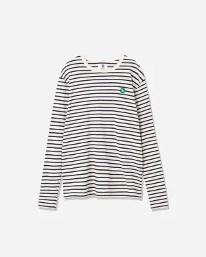 Mel stripe long sleeve - Off White/ Navy