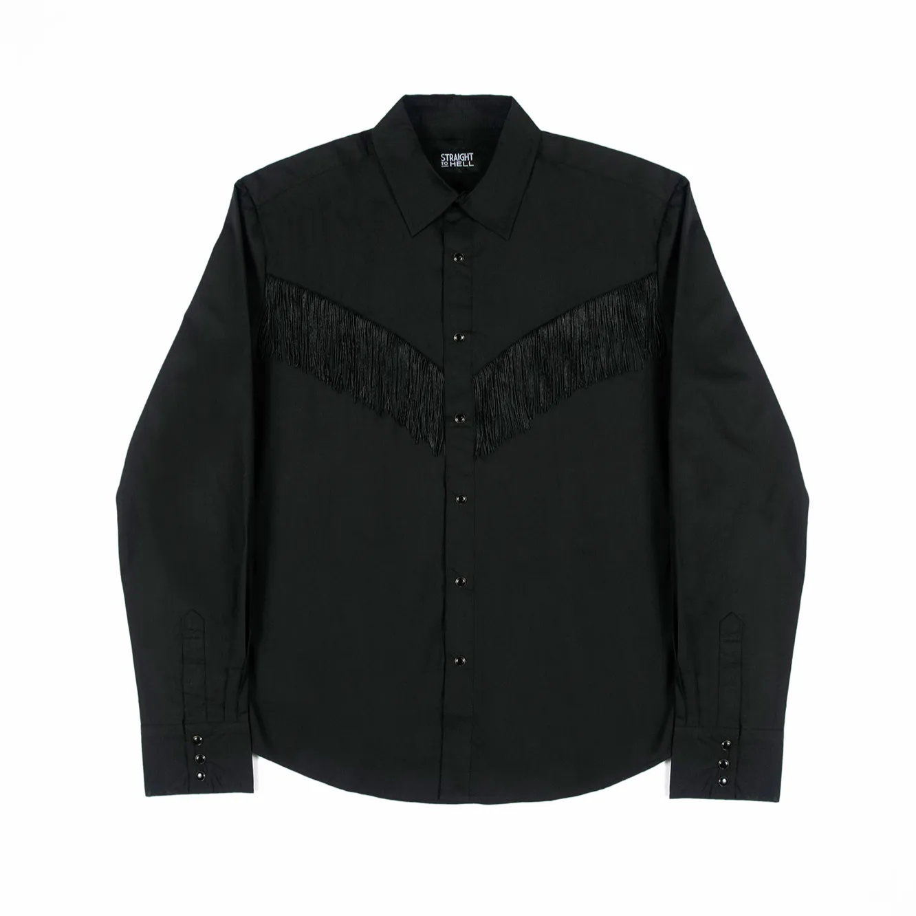 Men's Around Town Long Sleeve Button up - Black Fringe