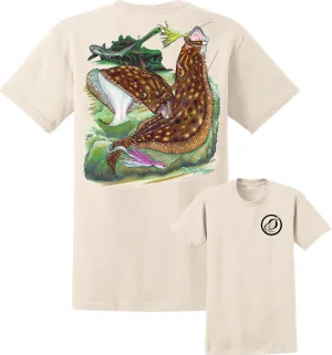 Men's Flounder Reef Short Sleeve Natural Cotton T-Shirt