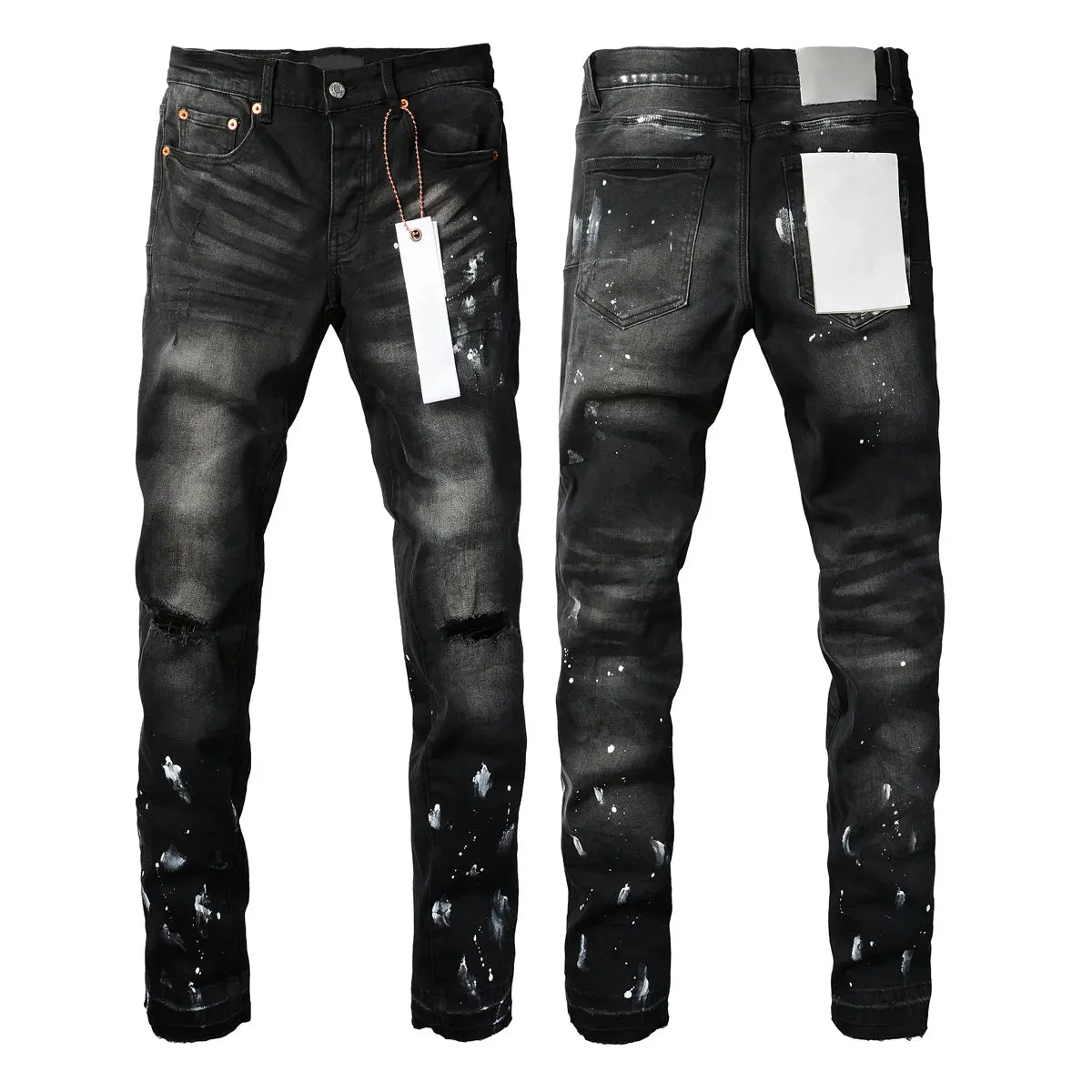 Mens Purple Jeans designer stacked long Pants ksubi Ripped High Street Brand Patch Hole Denim Straight Fashion Streetwear silmJ6IQ