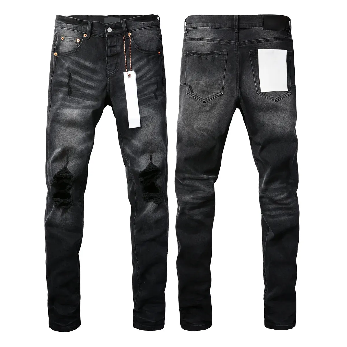 Mens Purple Jeans designer stacked long Pants ksubi Ripped High Street Brand Patch Hole Denim Straight Fashion Streetwear silmJ6IQ