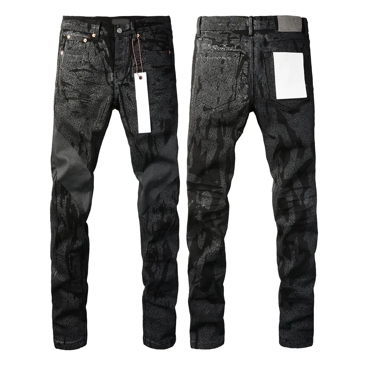 Mens Purple Jeans designer stacked long Pants ksubi Ripped High Street Brand Patch Hole Denim Straight Fashion Streetwear silmJ6IQ