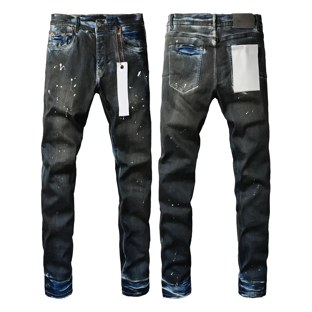 Mens Purple Jeans designer stacked long Pants ksubi Ripped High Street Brand Patch Hole Denim Straight Fashion Streetwear silmJ6IQ