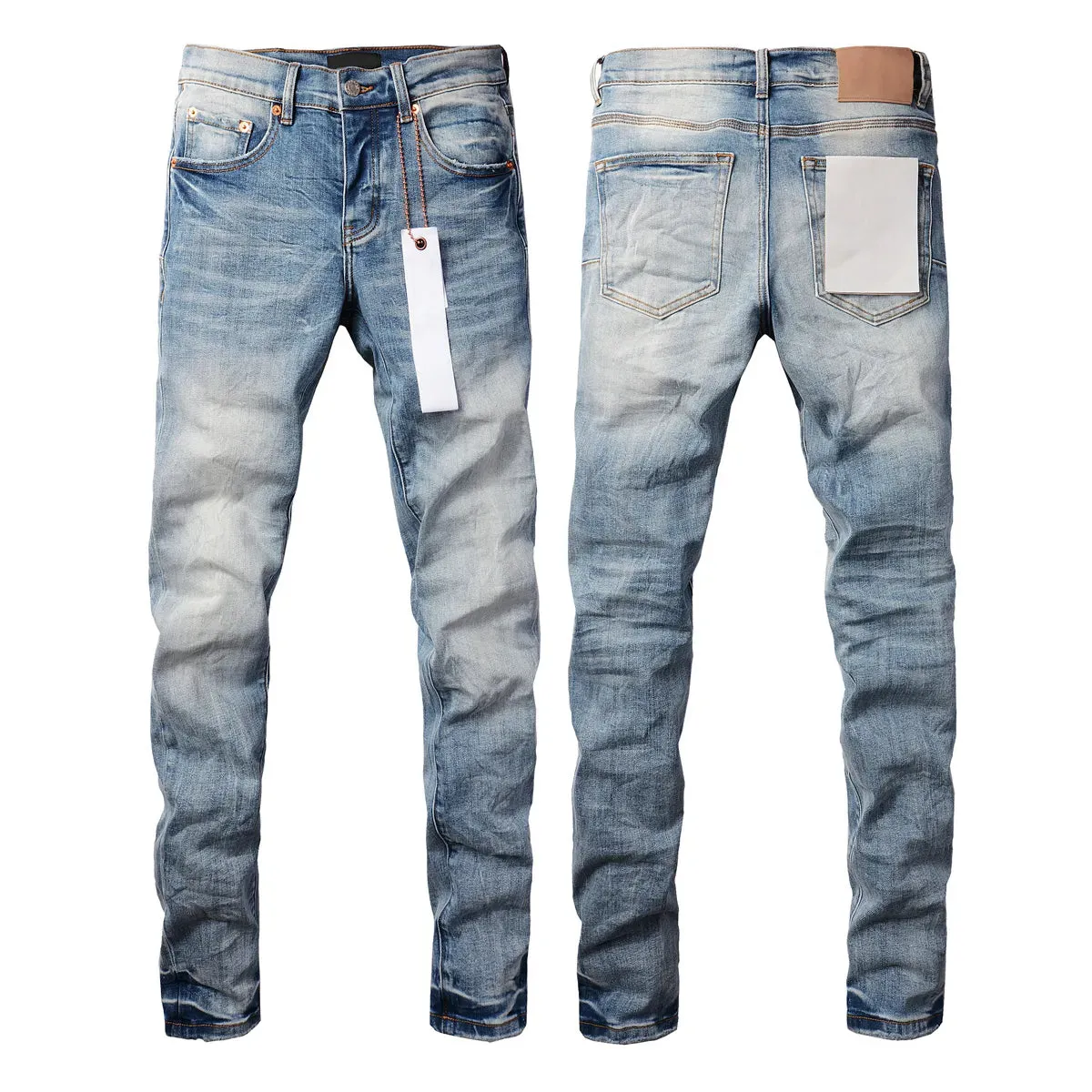 Mens Purple Jeans designer stacked long Pants ksubi Ripped High Street Brand Patch Hole Denim Straight Fashion Streetwear silmJ6IQ