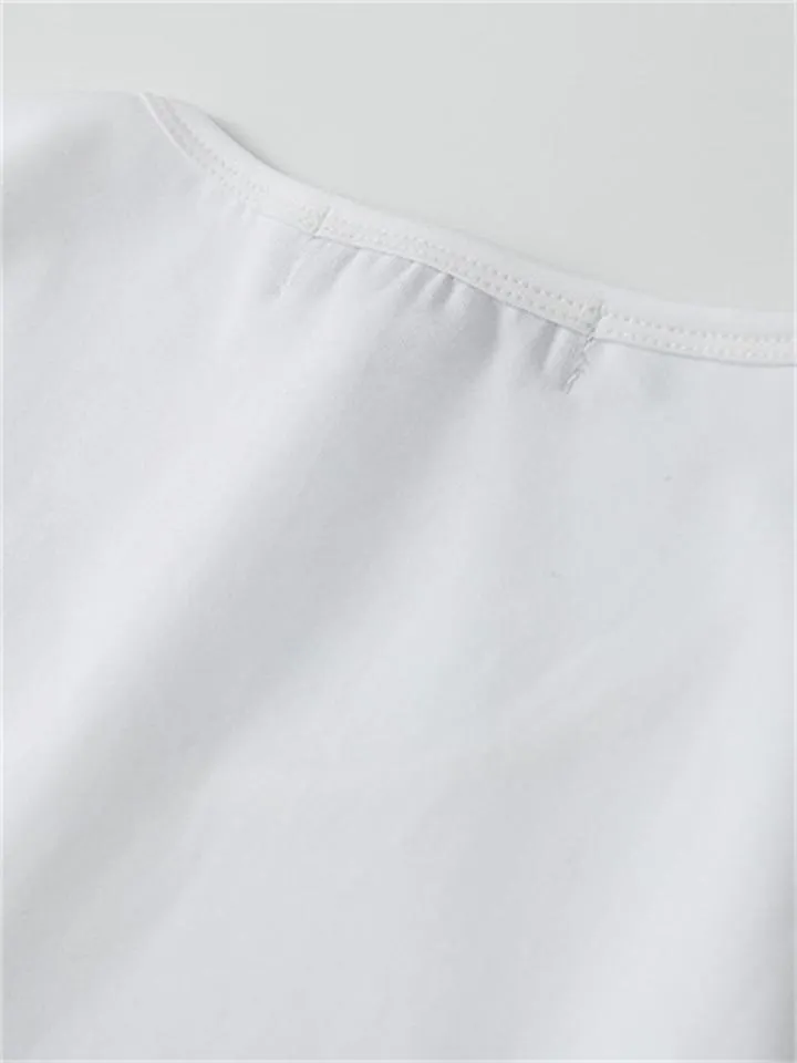 Men's Short Sleeve Solid Color Round Neck Cotton T-Shirt