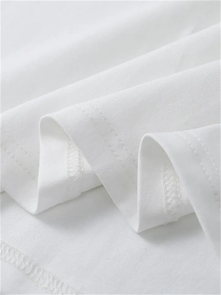 Men's Short Sleeve Solid Color Round Neck Cotton T-Shirt