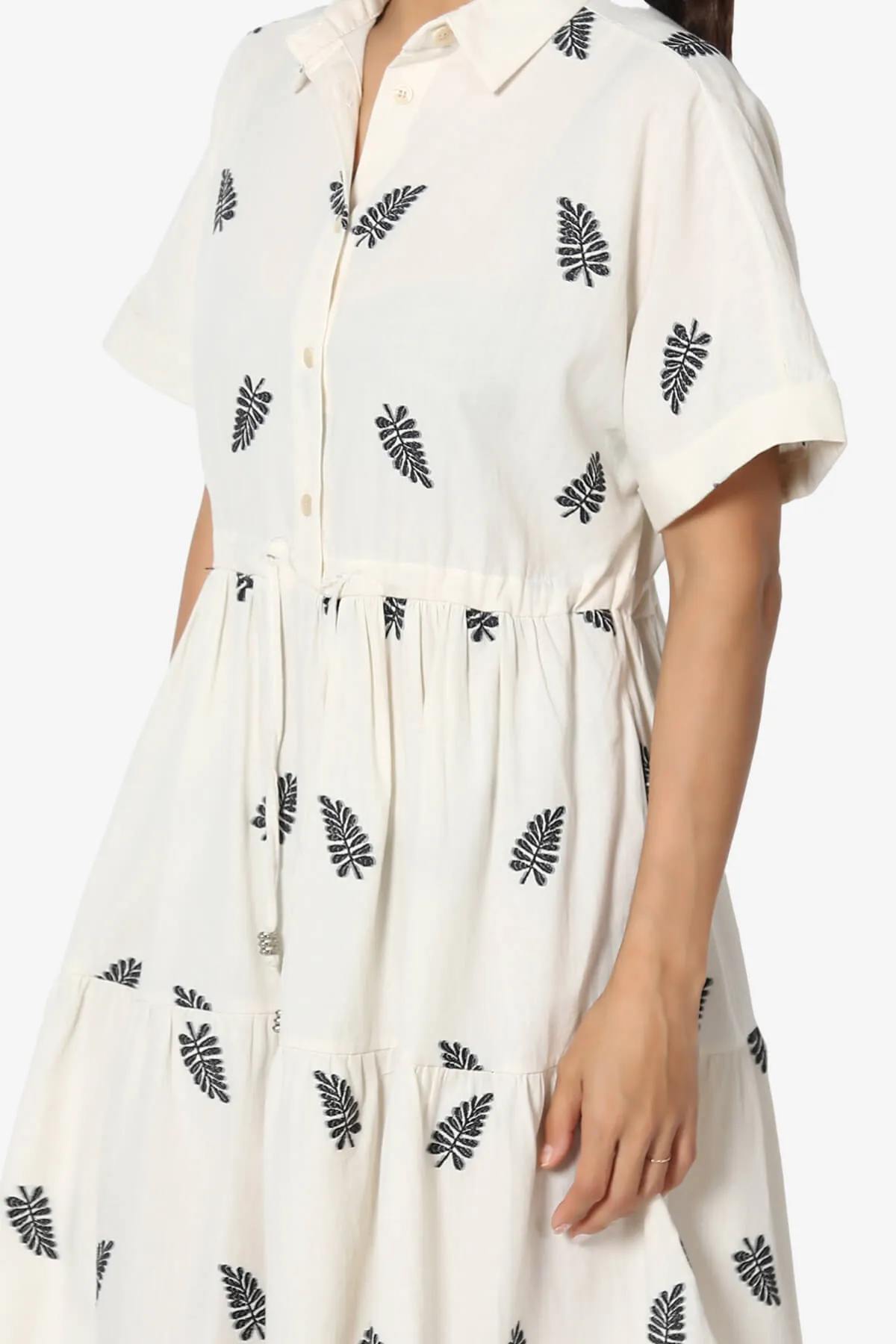 Meoldy Embroidered Shirt Mini Dress