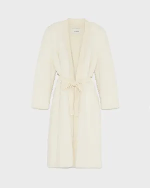 Merino knit and mink long coat