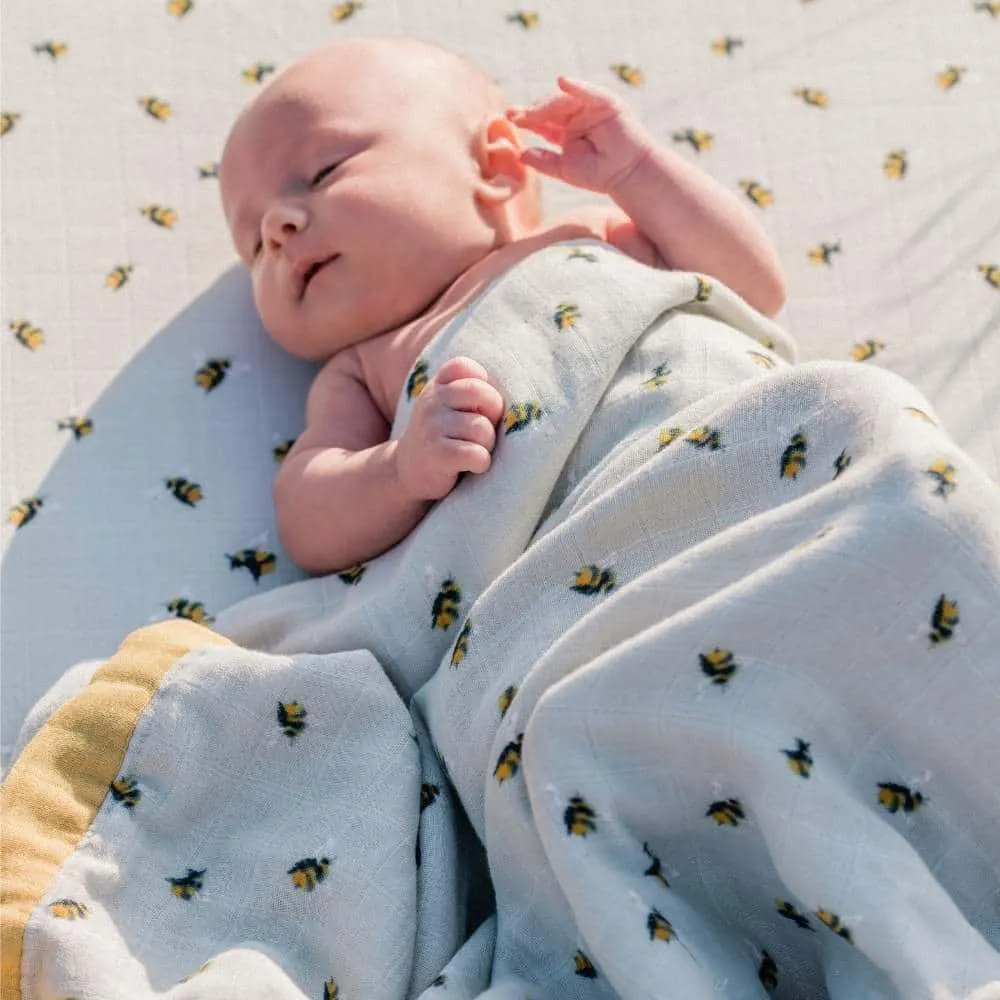 Milkbarn - Bamboo Crib Sheet - Bumblebee