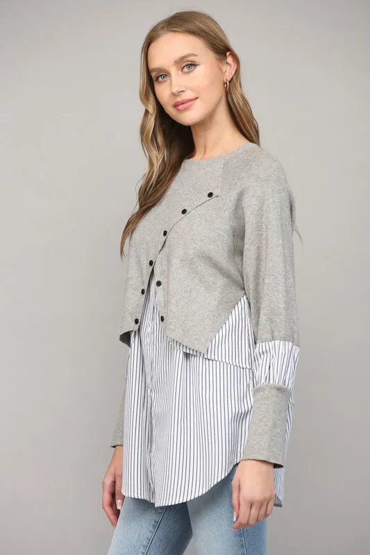 Mixed Media Layered Sweater
