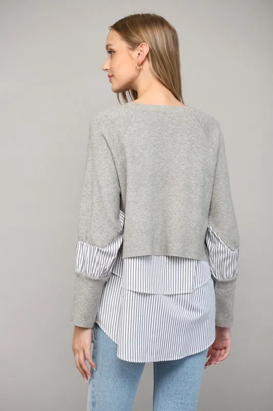 Mixed Media Layered Sweater