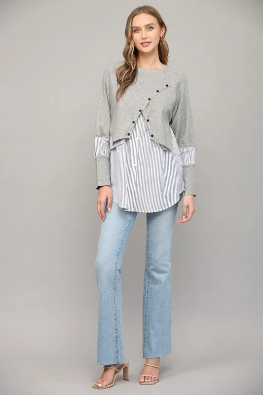 Mixed Media Layered Sweater