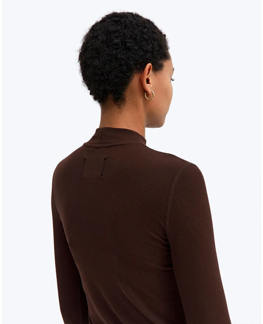 Modal Mockneck Long Sleeve Earth Womens