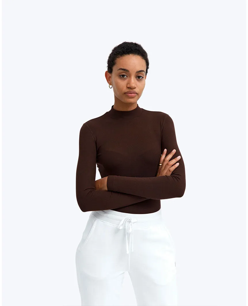 Modal Mockneck Long Sleeve Earth Womens