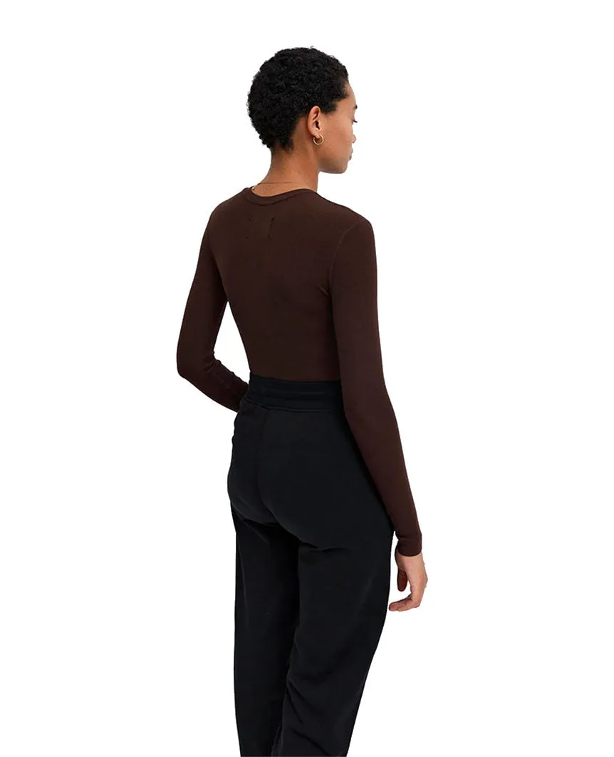 Modal Rib Long Sleeve Earth Womens