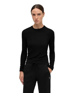 Modal Rib Long Sleeve Womens Black