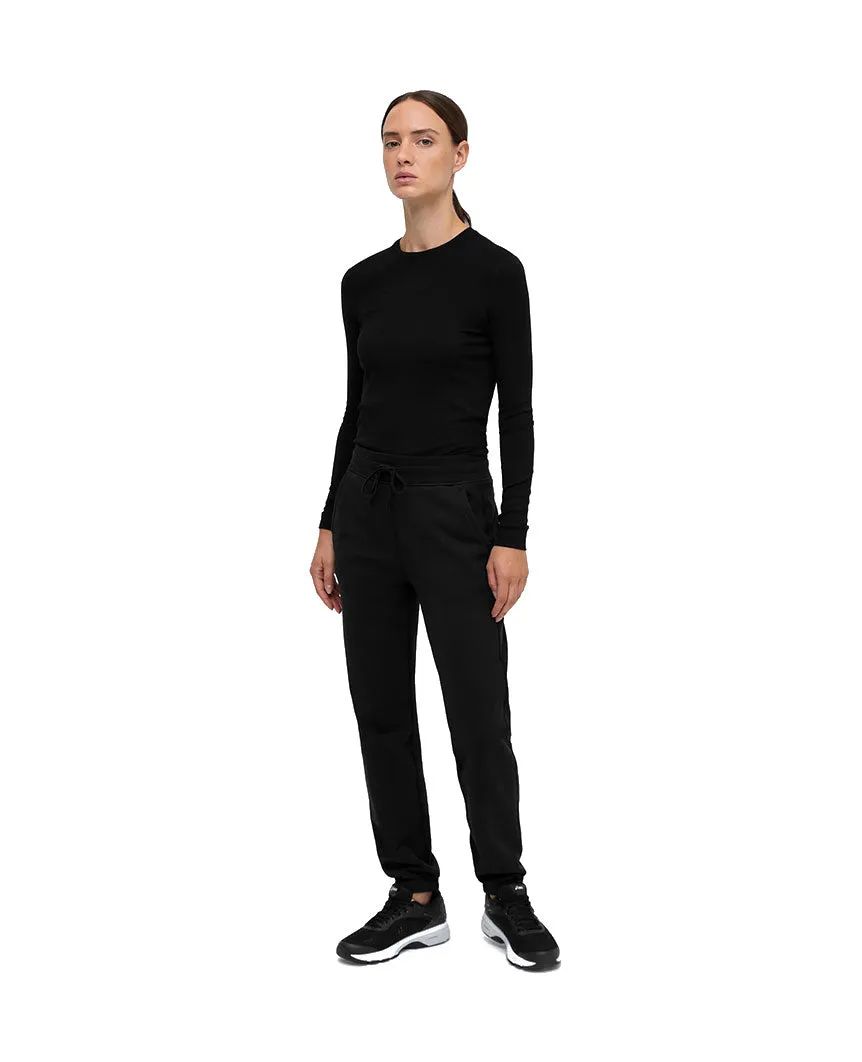 Modal Rib Long Sleeve Womens Black
