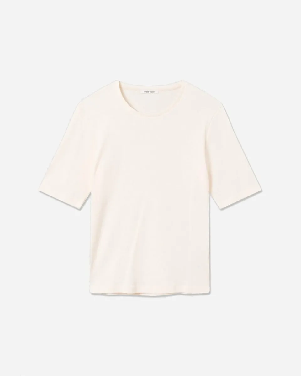 Mona Fine Rib Jersey - White/Black