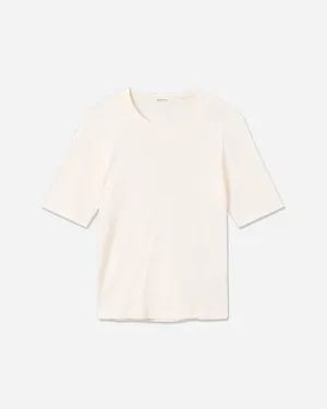 Mona Fine Rib Jersey - White/Black