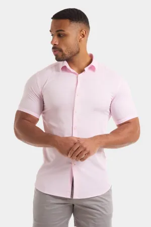 Muscle Fit Short Sleeve Bamboo Shirt in Pink