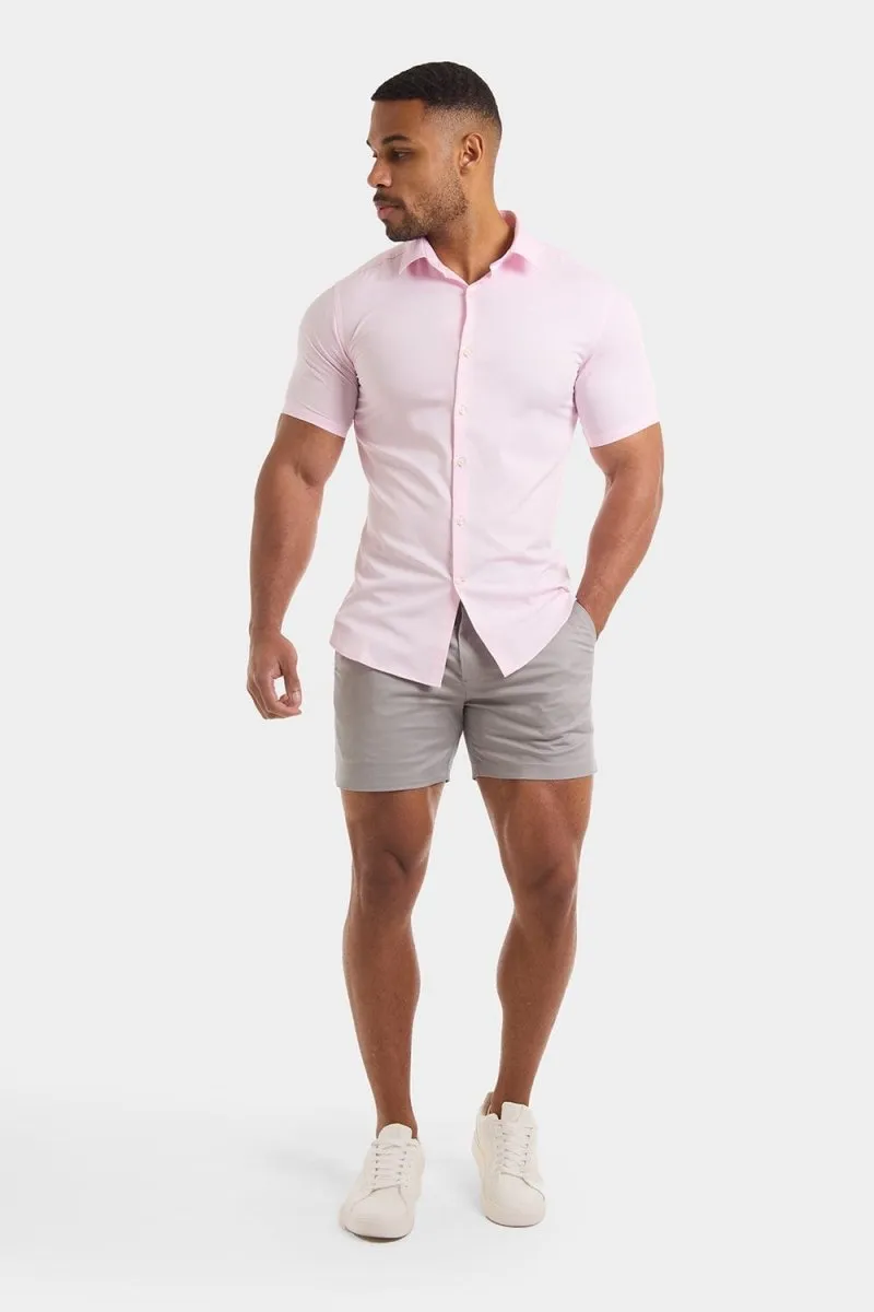 Muscle Fit Short Sleeve Bamboo Shirt in Pink