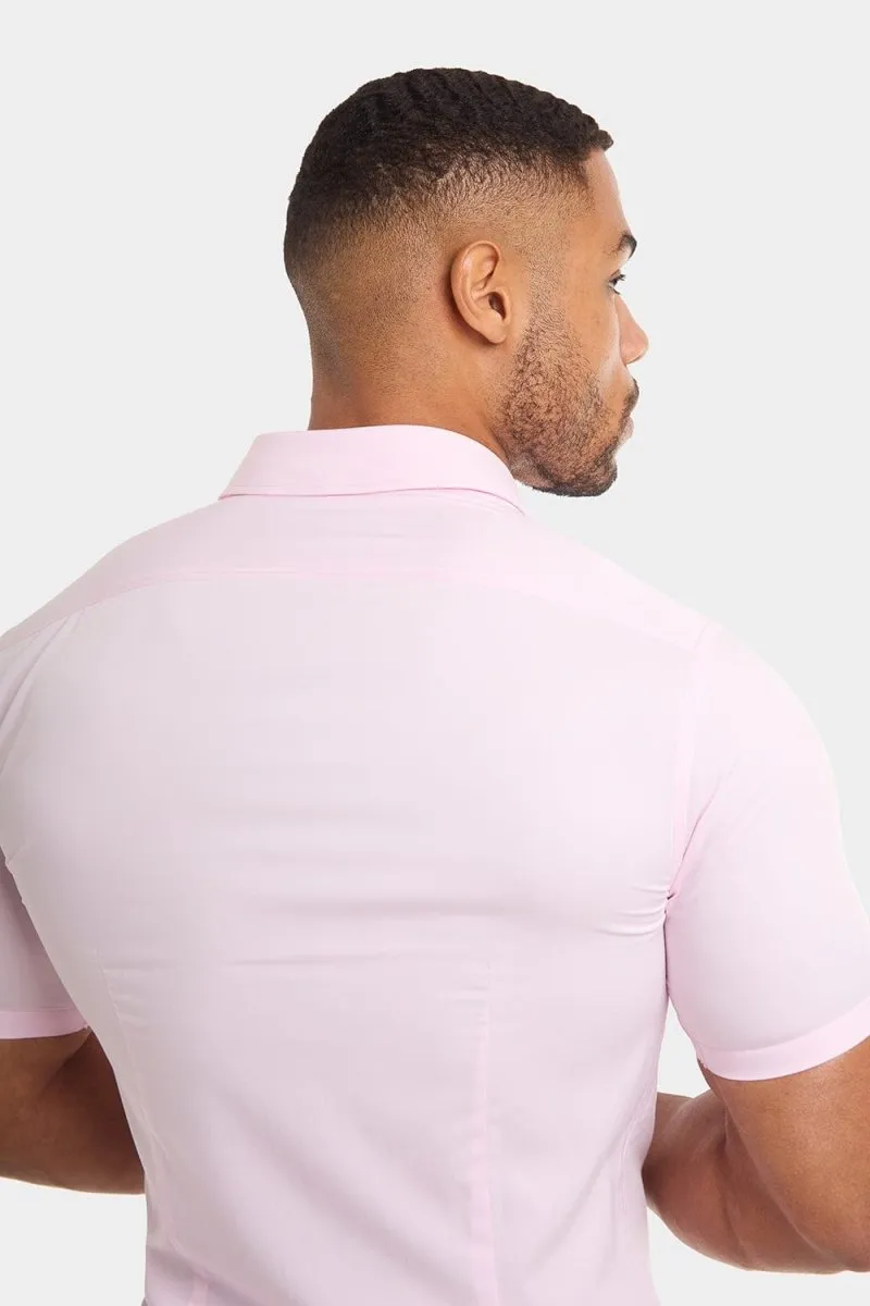 Muscle Fit Short Sleeve Bamboo Shirt in Pink