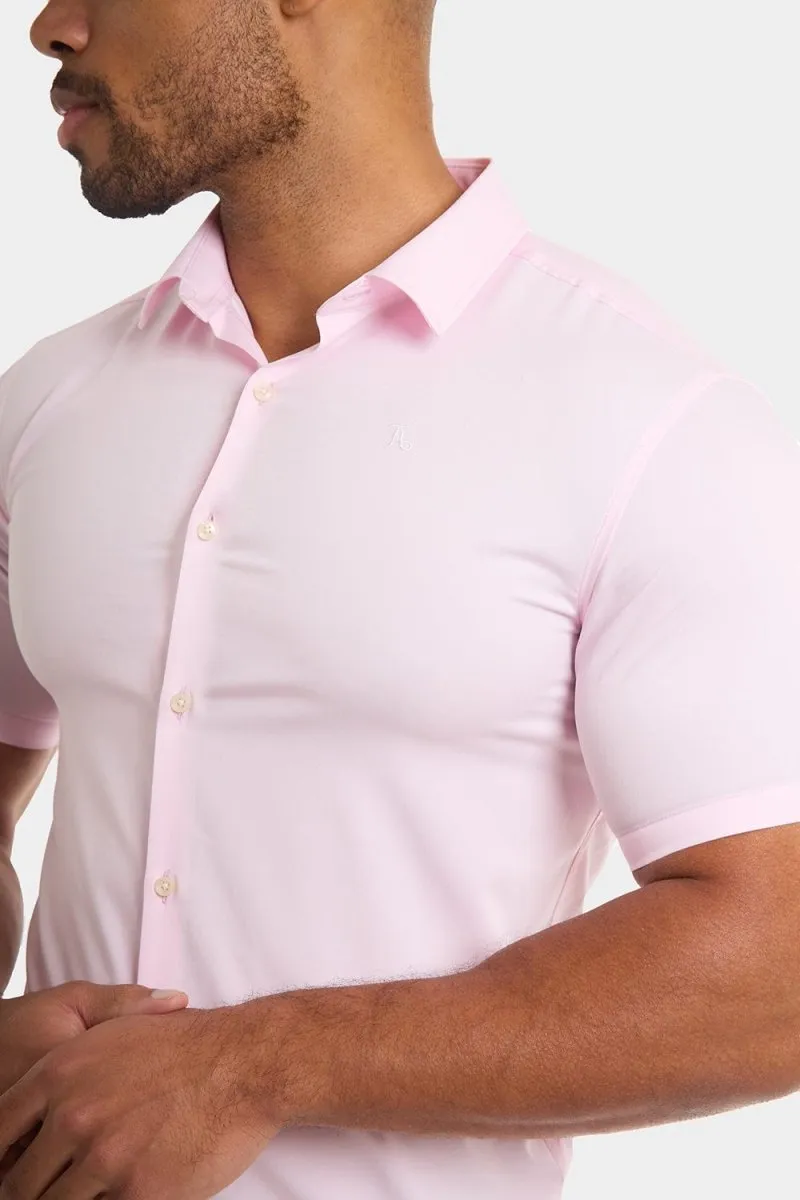 Muscle Fit Short Sleeve Bamboo Shirt in Pink