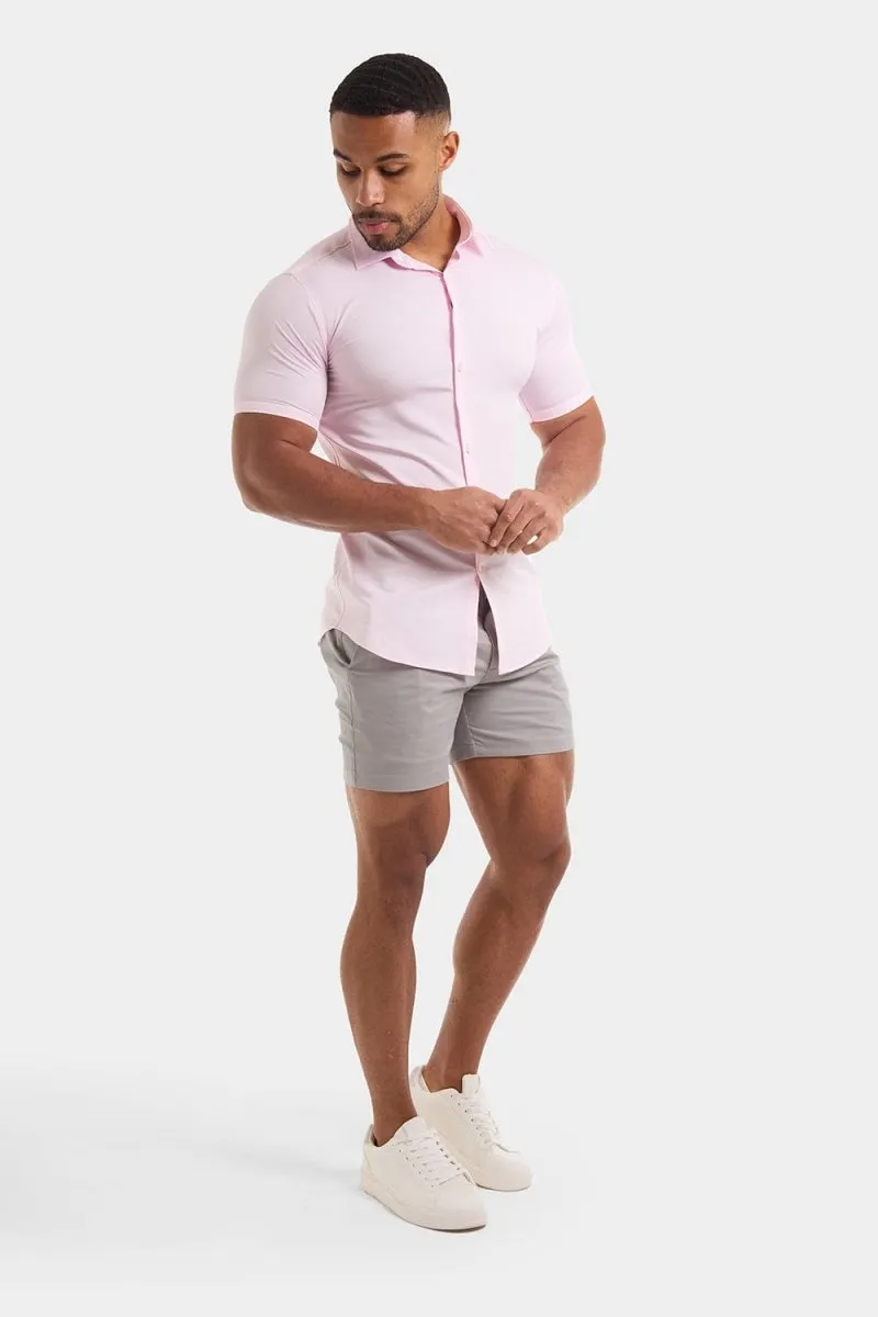Muscle Fit Short Sleeve Bamboo Shirt in Pink