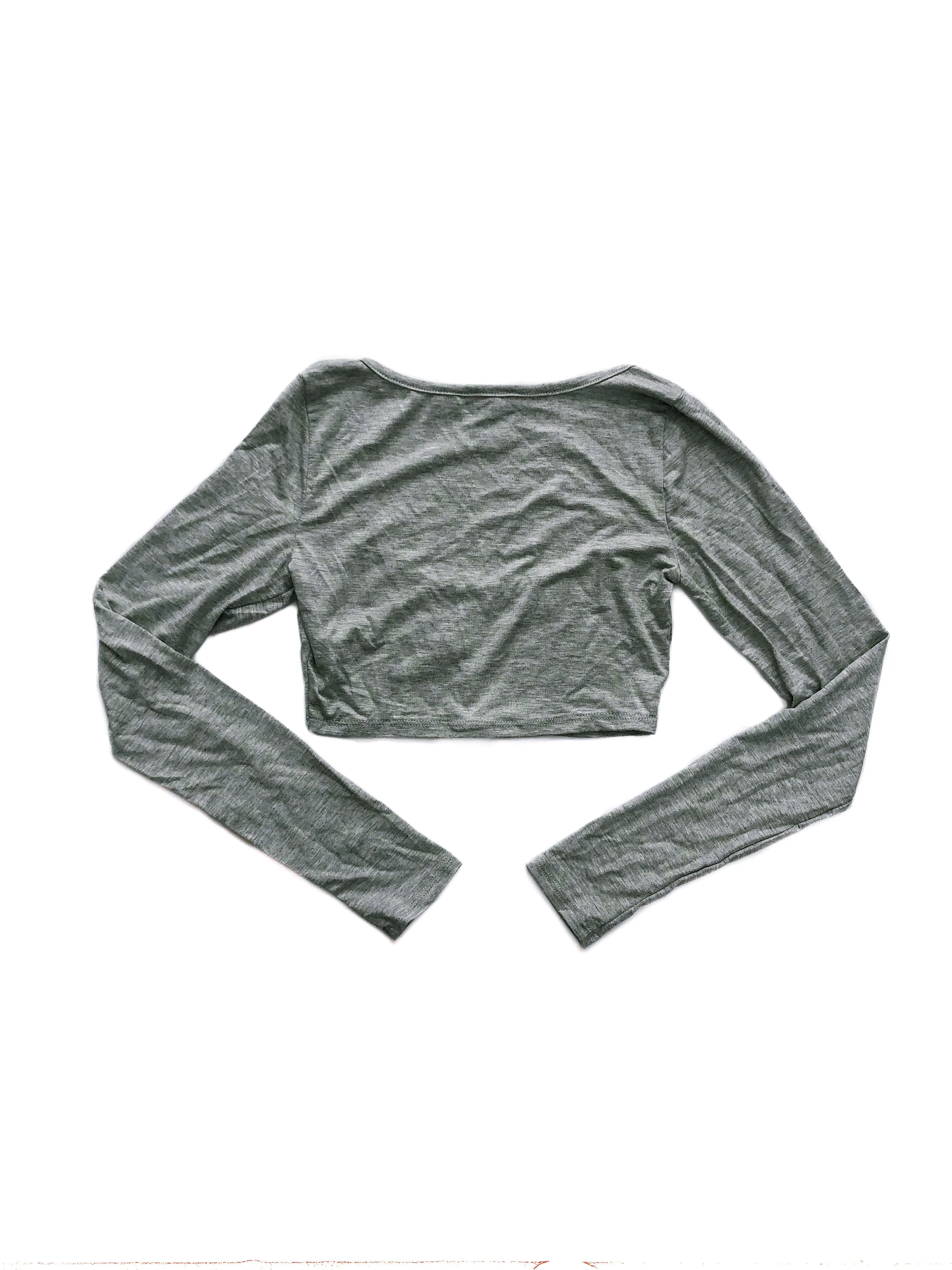 Nahla Ribbed Crop Top - Gray