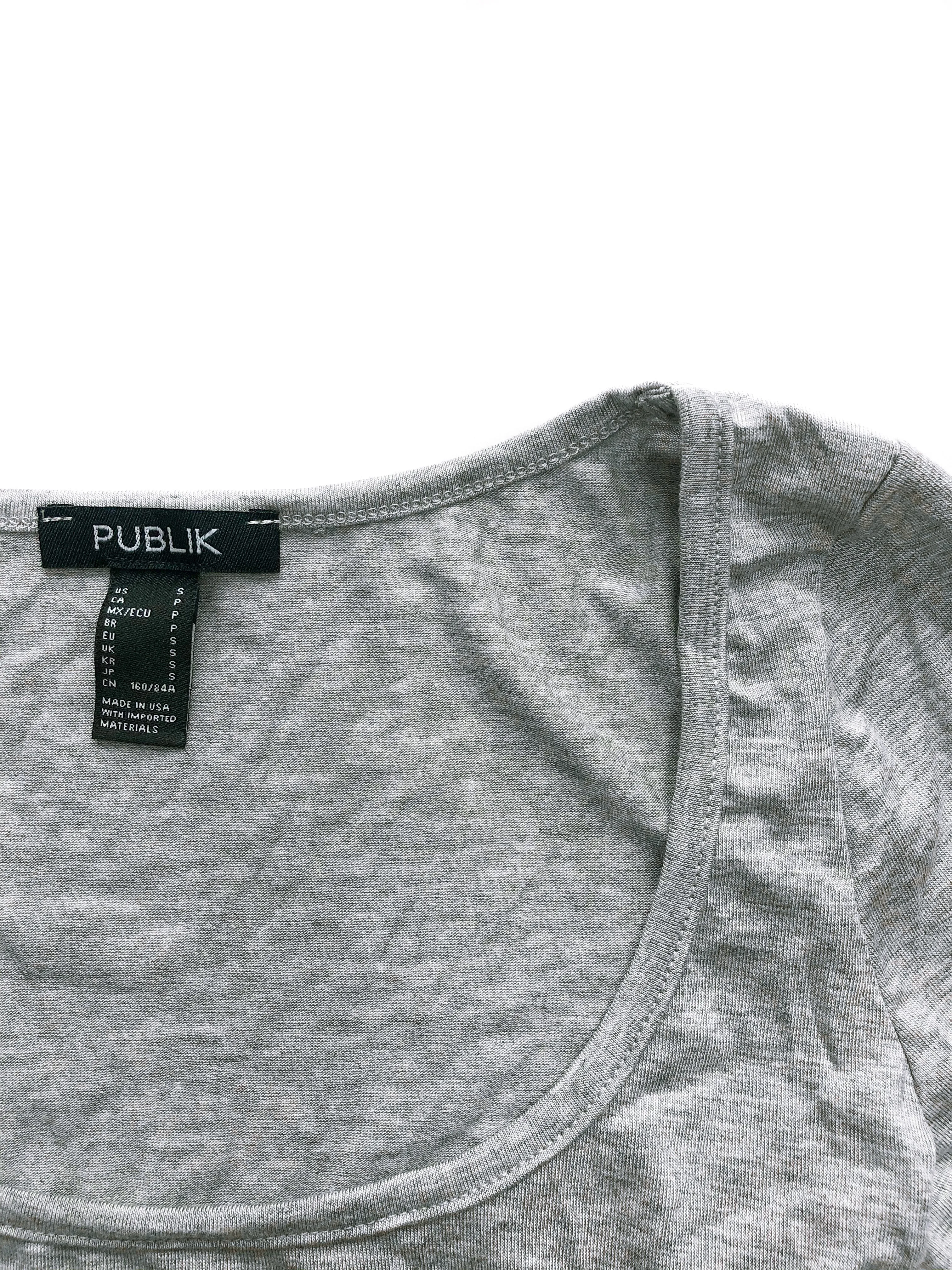 Nahla Ribbed Crop Top - Gray