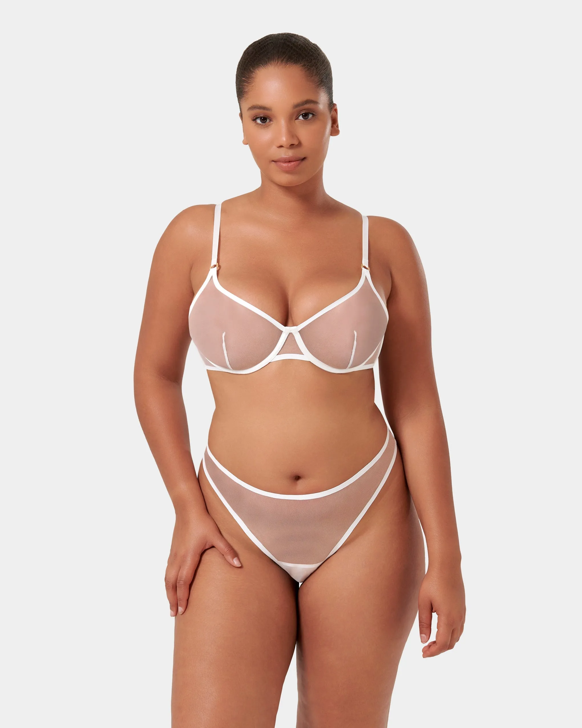 Naomi High-Waist Thong White