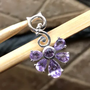 Natural 2ct Purple Amethyst 925 Sterling Silver Pendant 28mm