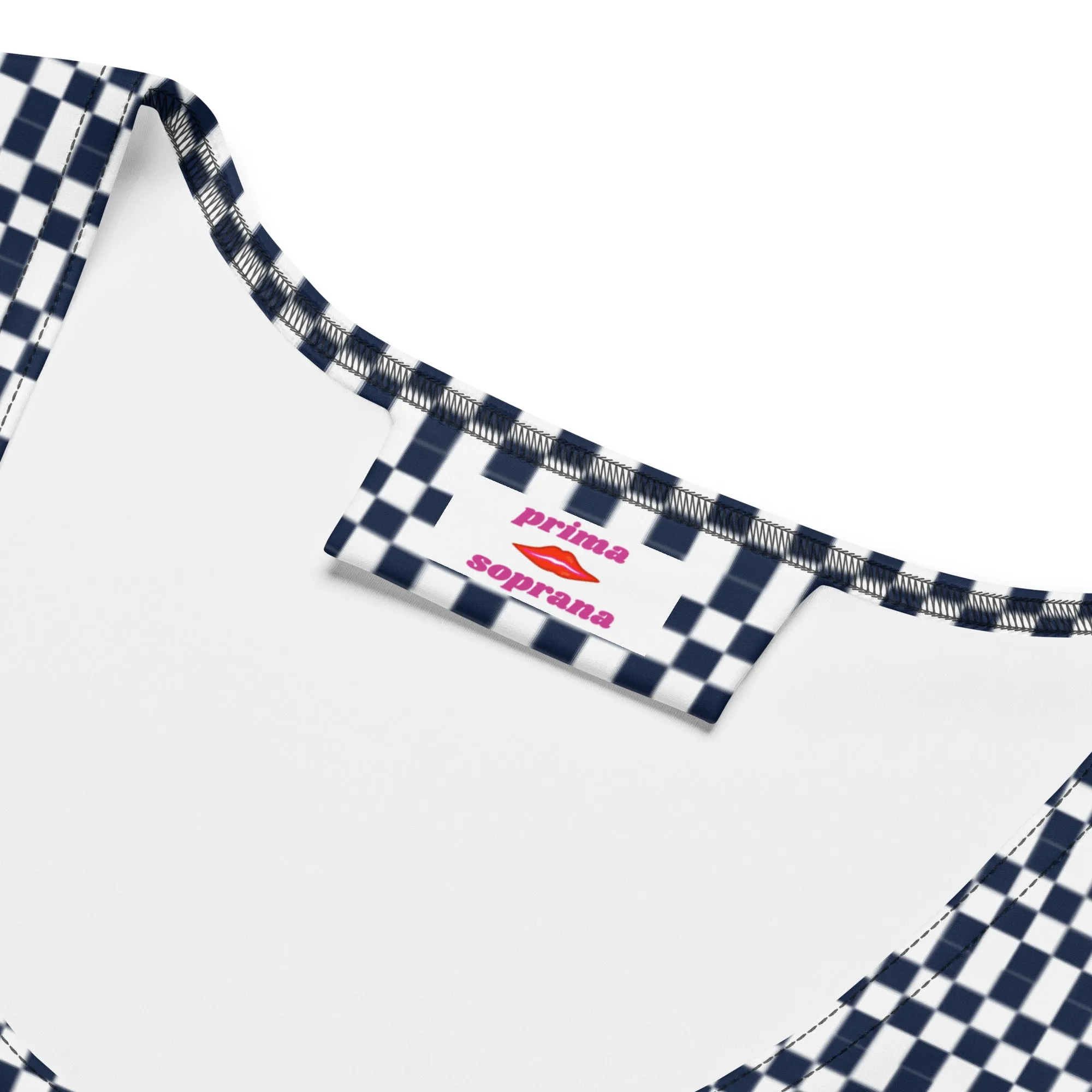 Navy Blue Micro Checker Dress