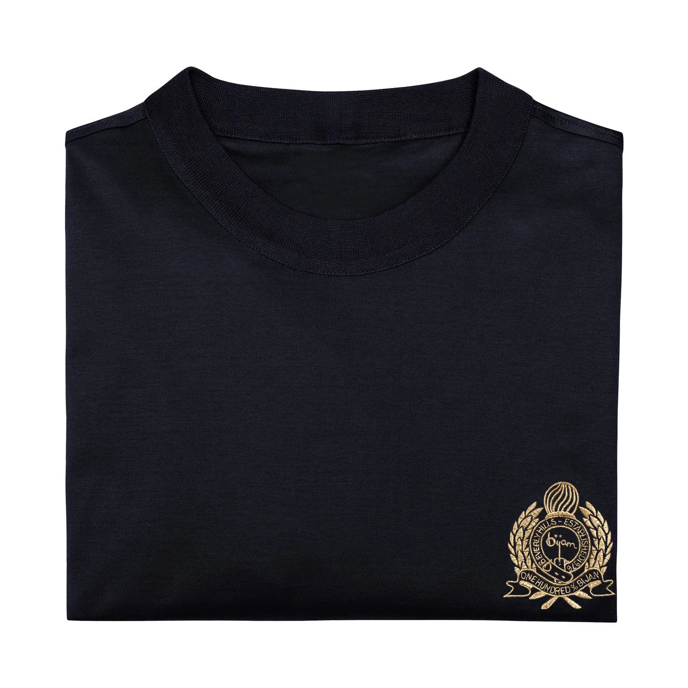Navy with Metallic Gold Crest Short Sleeve T-Shirt
