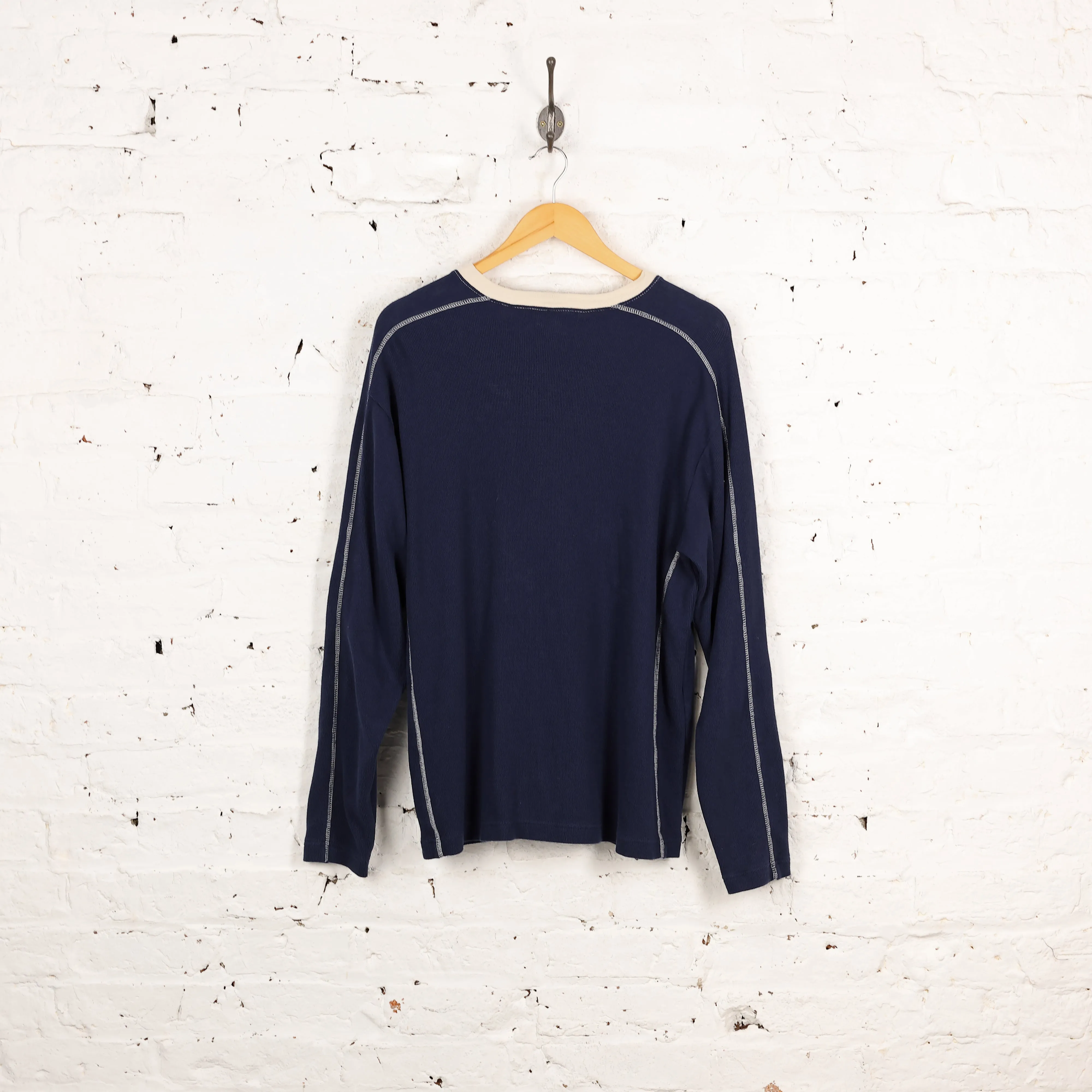 Nike Athletics Long Sleeve Waffle T Shirt - Blue - XL