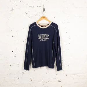 Nike Athletics Long Sleeve Waffle T Shirt - Blue - XL