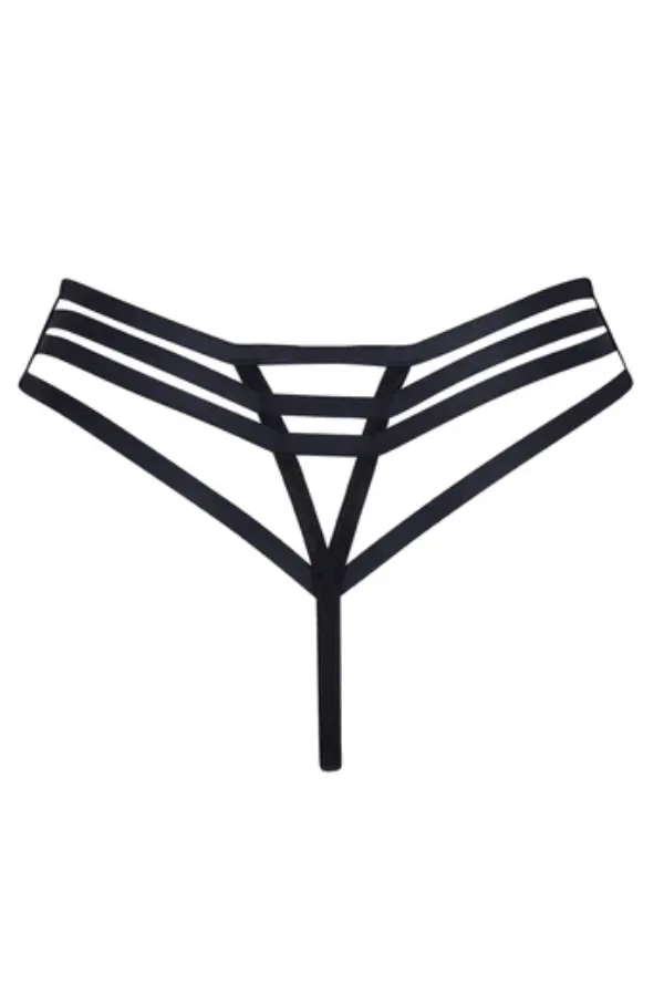 Ophelia High-Waist Thong - Black
